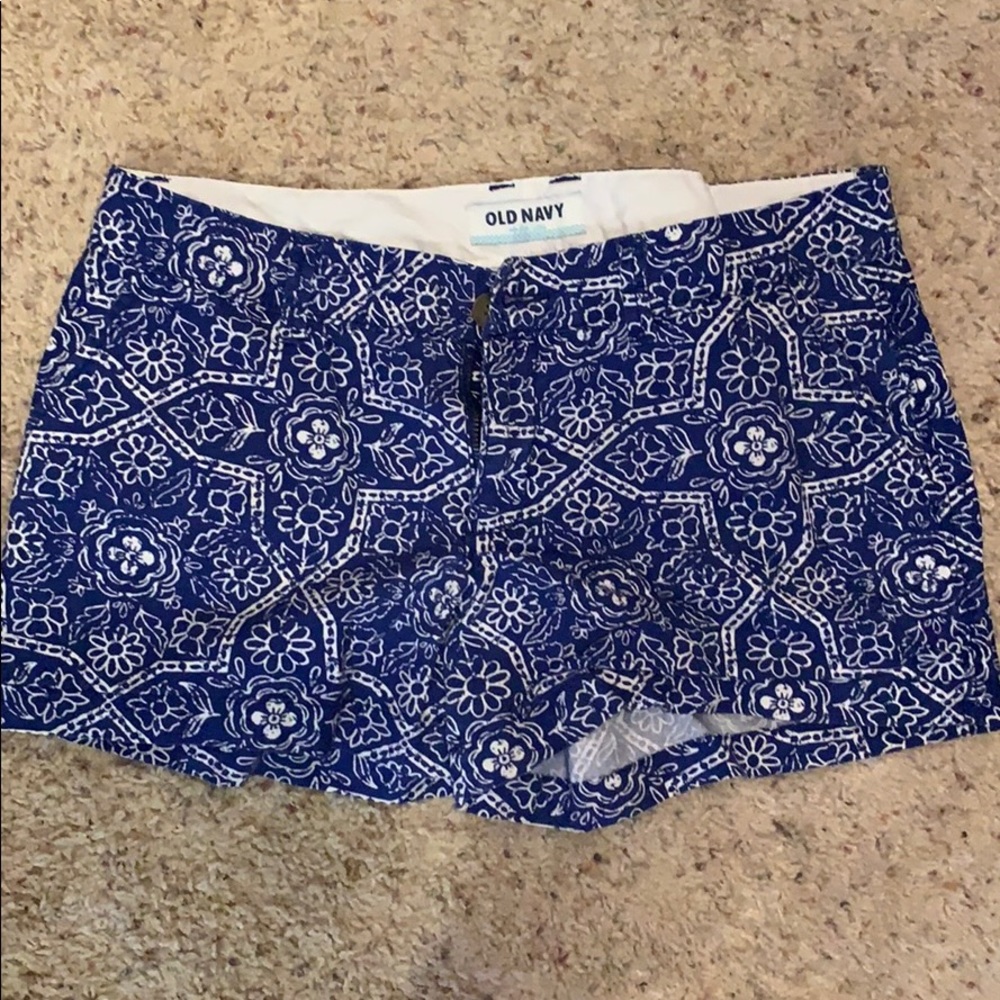 Blue and white shorts